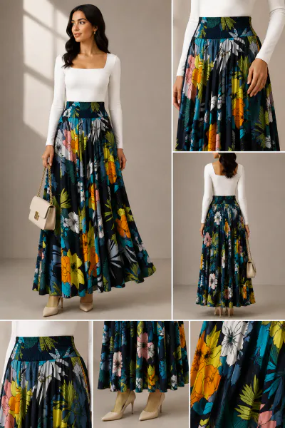 COLORFUL FLORAL SKIRT