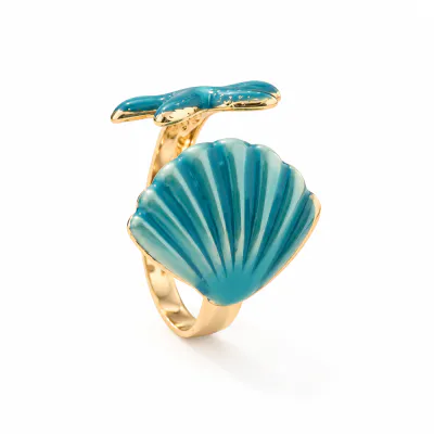 BLUE METALSHELL RING