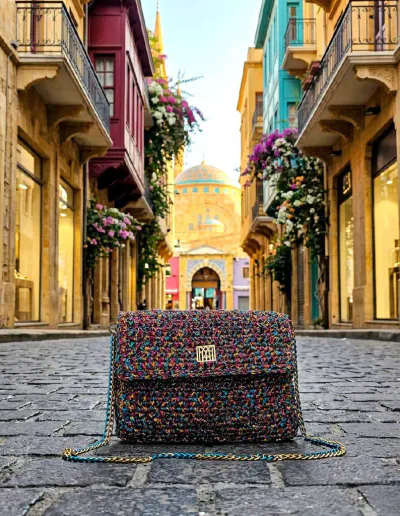 rinbow CROCHET HANDBAG