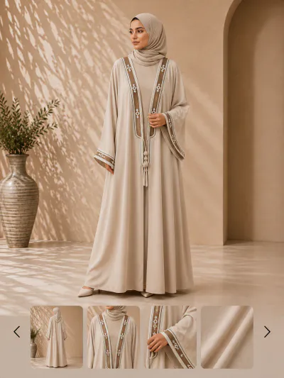 ROYAL BEIGE BISHT ABAYA