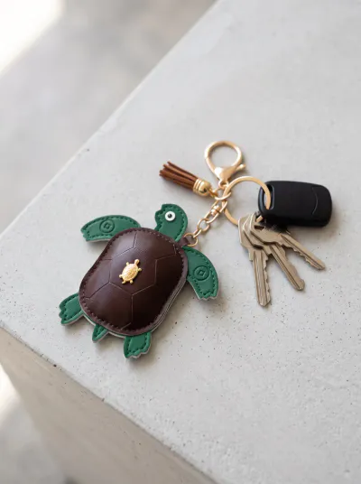 TURTLE KEYCHAIN BROWN GREEN
