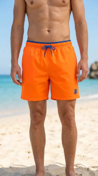 short orange swim short