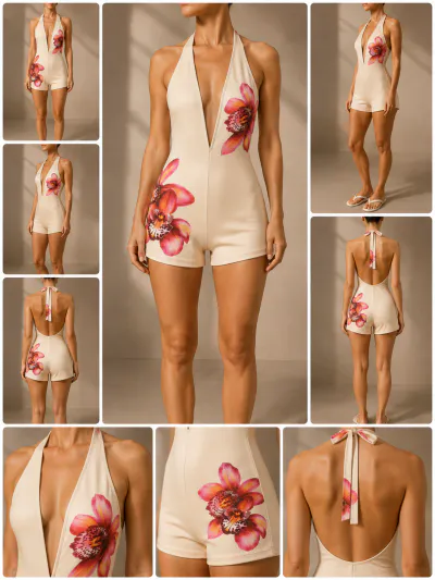 YELLOW FLORAL SWIMSUIT