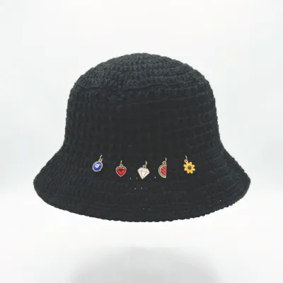 BLACK WOVEN HAT