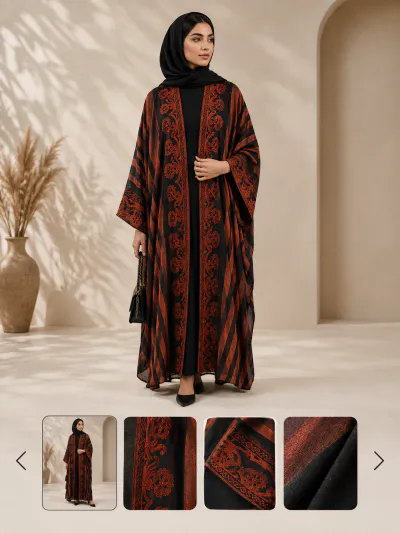 BRICK STRIPED BISHT ABAYA
