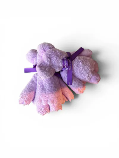 breast cancer awareness mini PURPLE bear towels