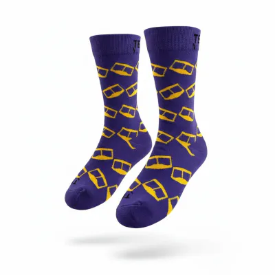 PURPLE SOCKS WITH BURQA PRINT